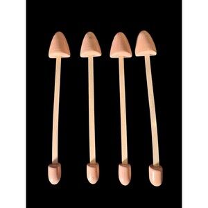 Antique 1930s - 2 Pairs Shoe Tree Shapers Stretchers Wood & Metal pink